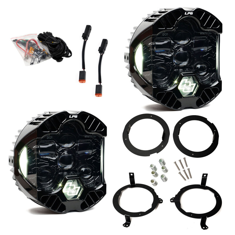 Jeep Wrangler Headlight Kit - Baja Designs - DOT LP6 - Clear - `18-`25